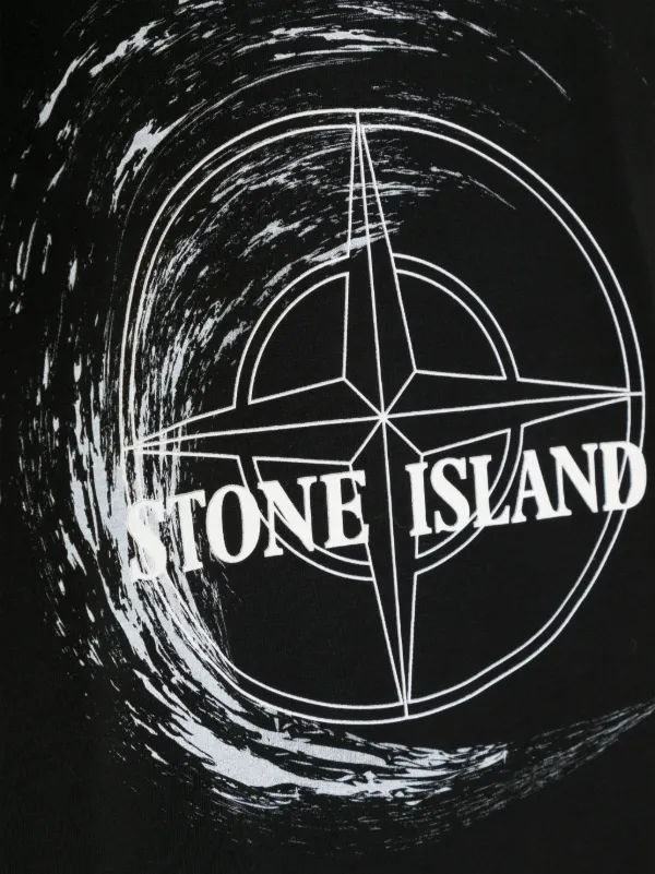 Stone Island Junior logo-print Cotton T-shirt | Black Stone Island Junior logo-print Cotton T-shirt | Black