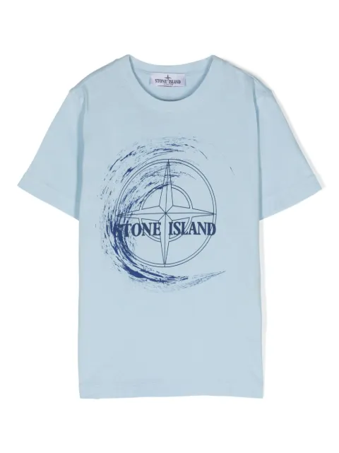 Stone Island Junior logo-appliqué cotton T-shirt 