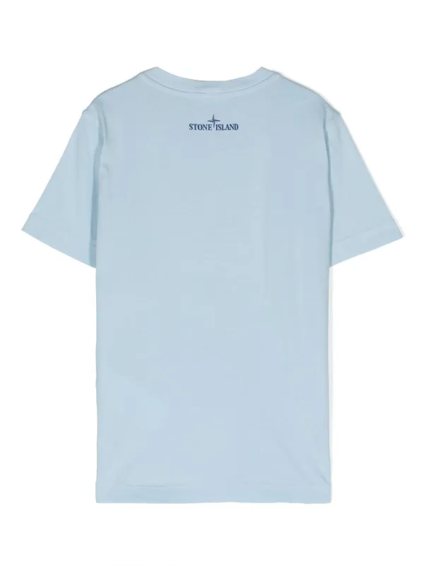 Stone Island Junior logo-appliqué Cotton T-shirt | Blue