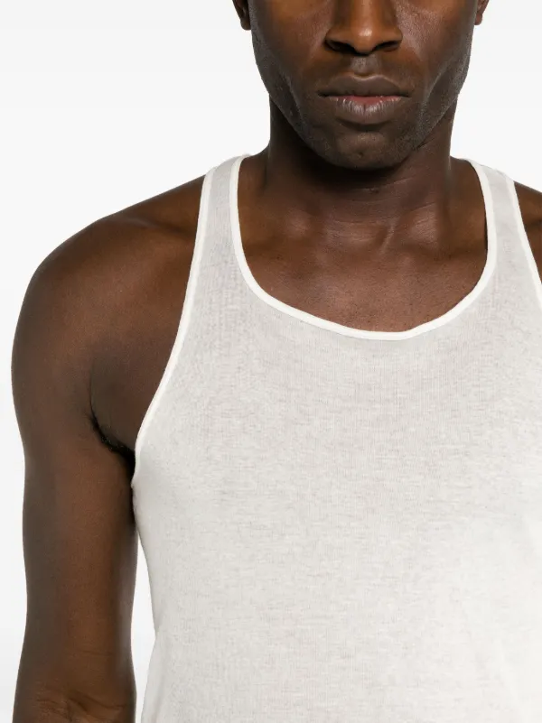 12ss Rick Owens リブタンクトップ　白【42】レーヨン　シルク RICK OWENS - TOPS - Rick Owens