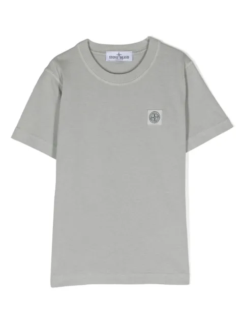 Stone Island Junior logo-patch cotton T-shirt 