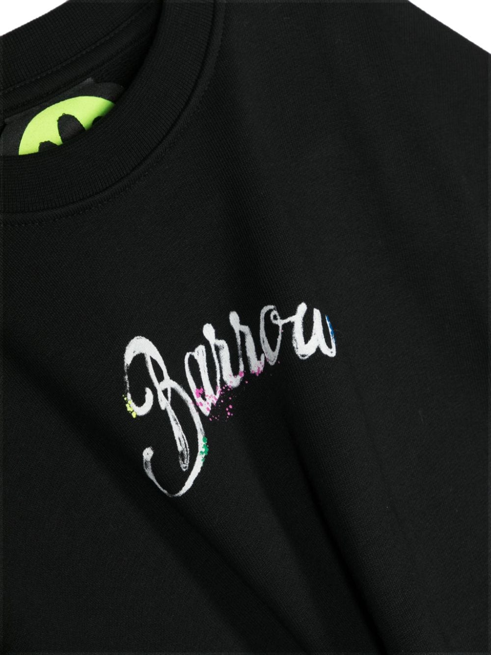 Shop Barrow Logo-print Cotton Sweatshirt In Black