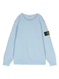 Stone Island Junior Compass-patch cotton sweatshirt - Blue