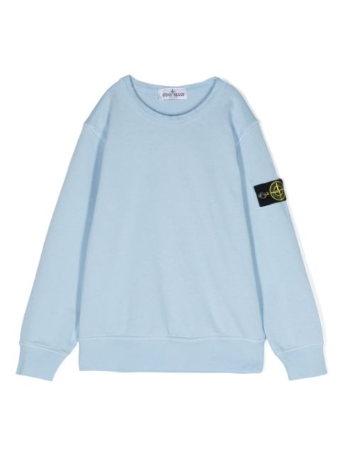 Stone Island Junior Compass-patch cotton sweatshirt