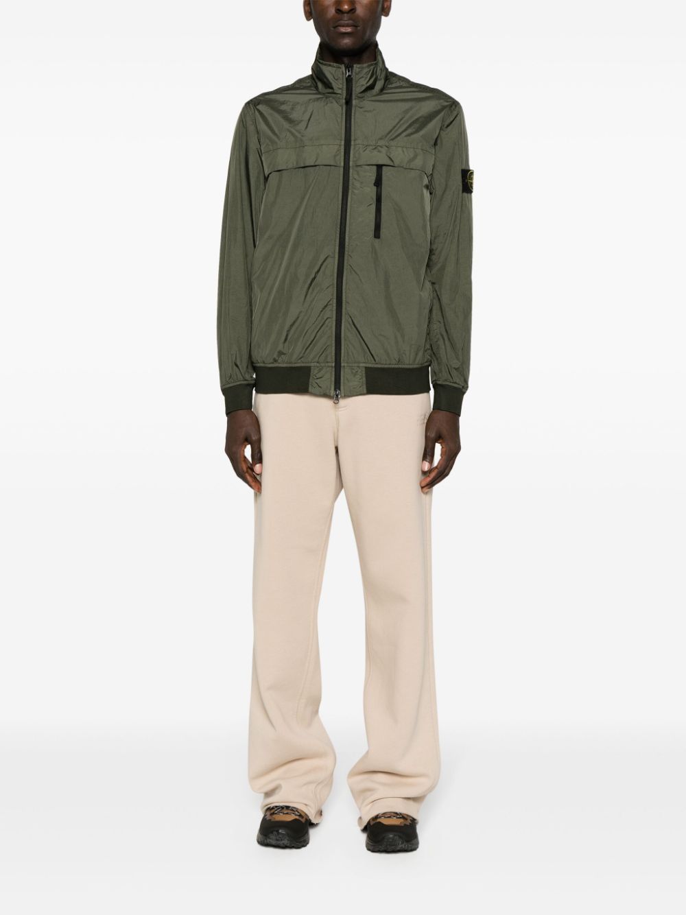 Stone Island Gewatteerd jack met Compass-logopatch - Groen