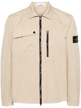 STONE  ジップアップジャケット Stone Island ジップアップ シャツジャケット | ニュートラル