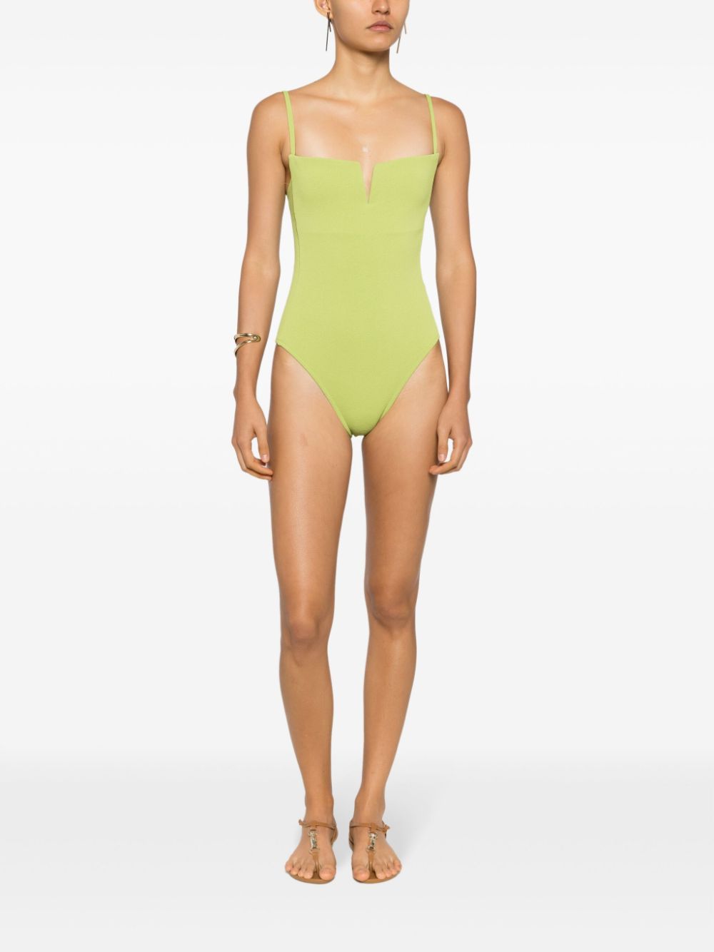 Lenny Niemeyer square-neck swimsuit - Green