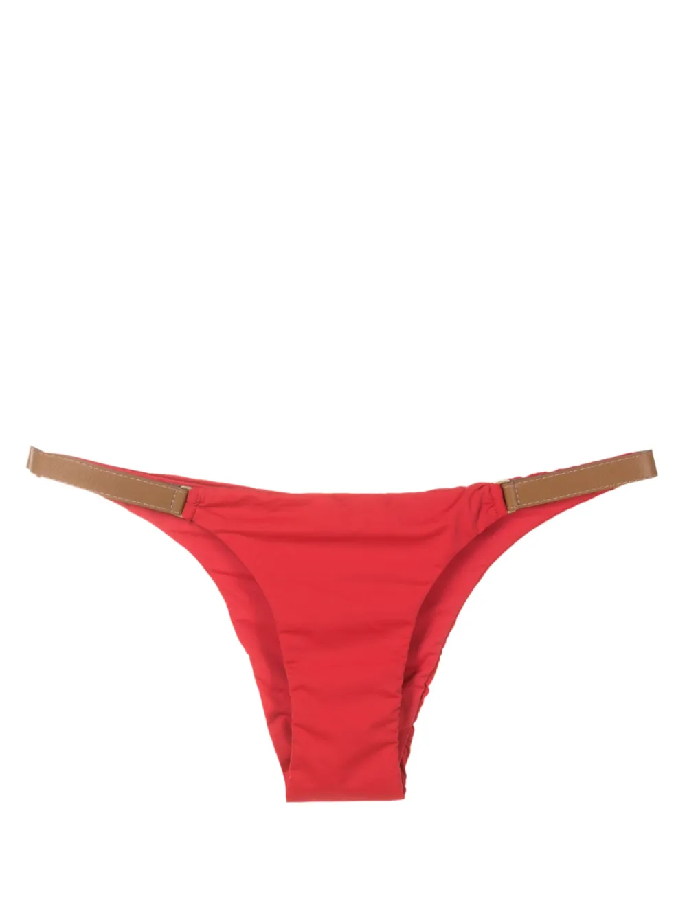 Lenny Niemeyer Leather-strap Detailed Bikini Bottom In Red