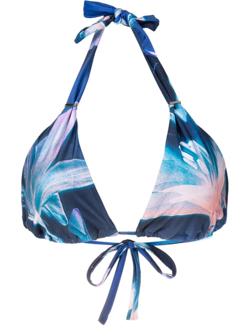 Lenny Niemeyer floral-print halterneck bikini top - Blue