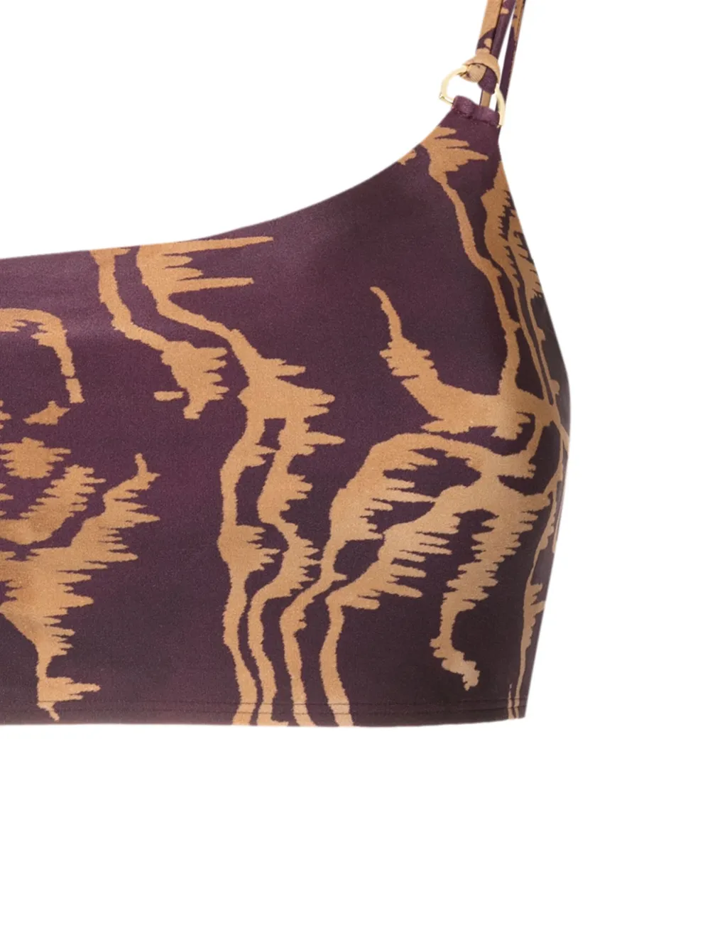 Lenny Niemeyer Abstract-print One-shoulder Bikini Top In Purple