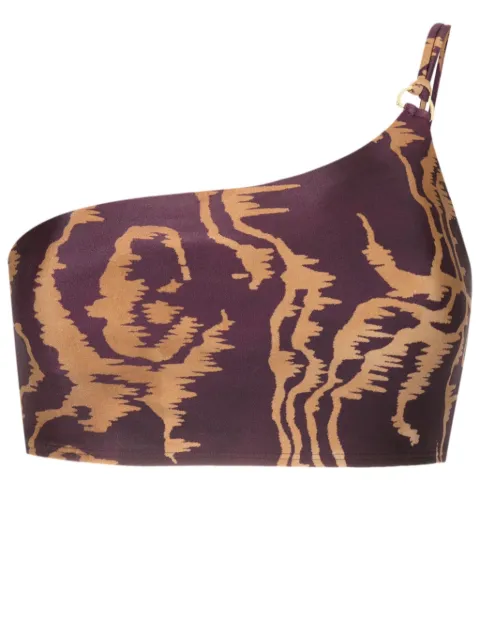 Lenny Niemeyer abstract-print one-shoulder bikini top
