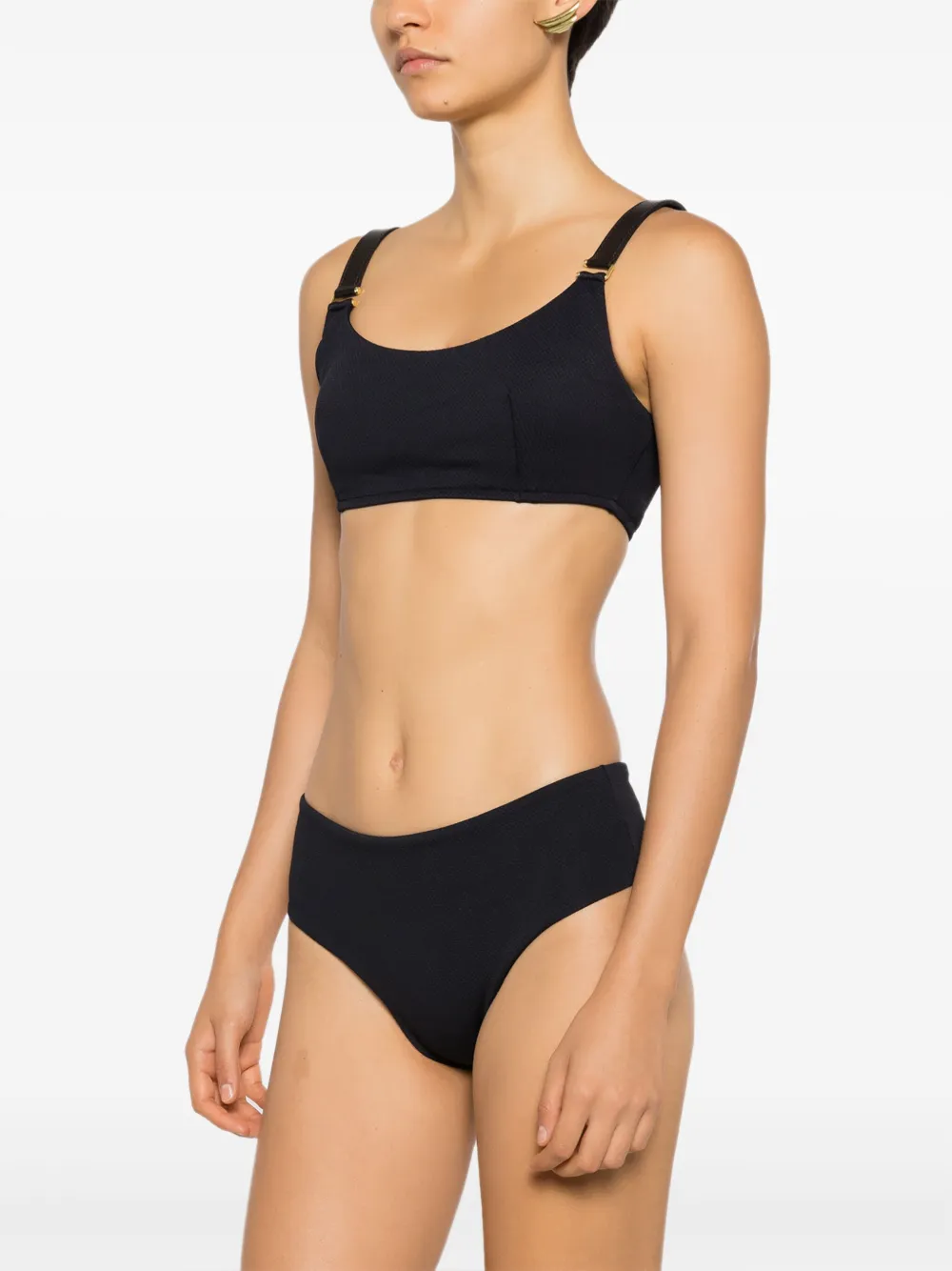 Lenny Niemeyer Diamond-pattern Bikini Top In Black