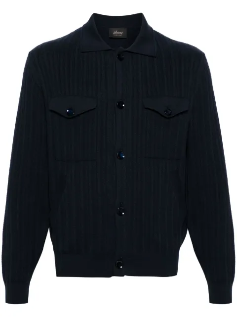 Brioni كارديغان بأزرار وياقة عريضة