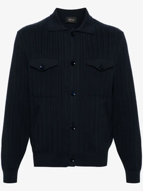 Brioni spread-collar buttoned cardigan
