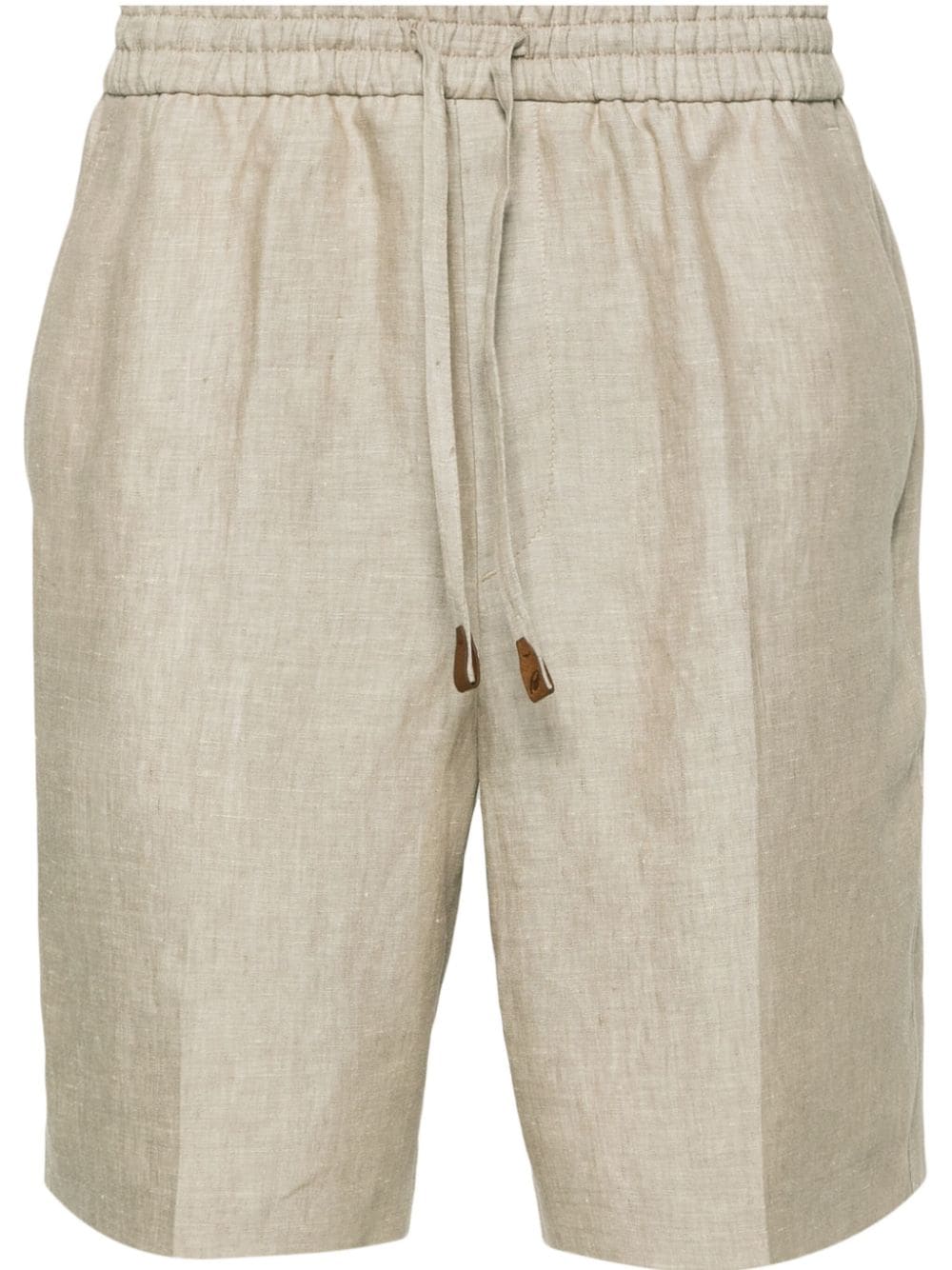 Brioni mid-rise linen bermuda shorts - Neutrals