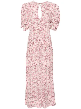 ROTATE BIRGER CHRISTENSEN heart print Maxi Dress White FARFETCH AZ