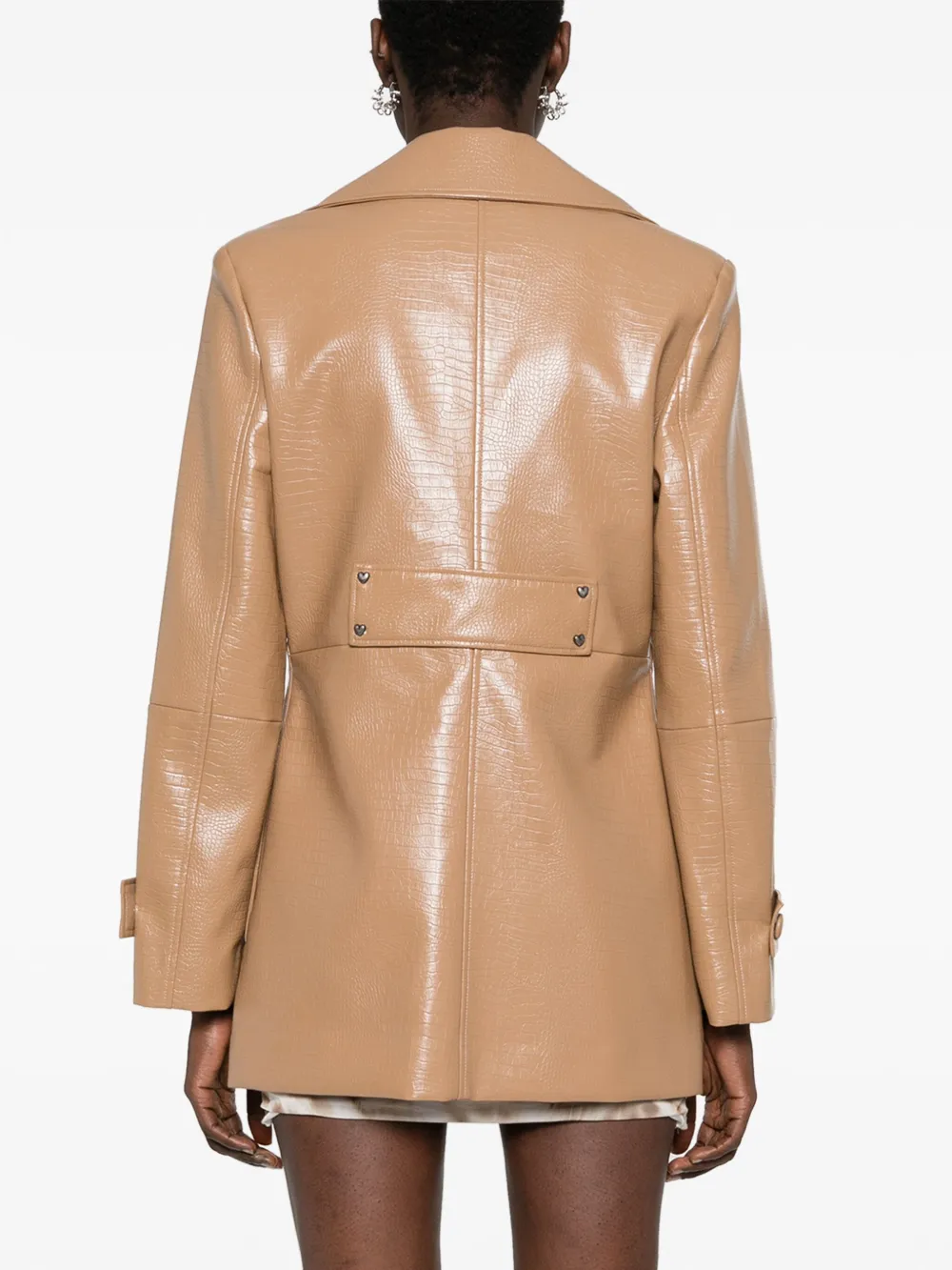 ROTATE BIRGER CHRISTENSEN CROC-EMBOSSED SINGLE-BREASTED BLAZER