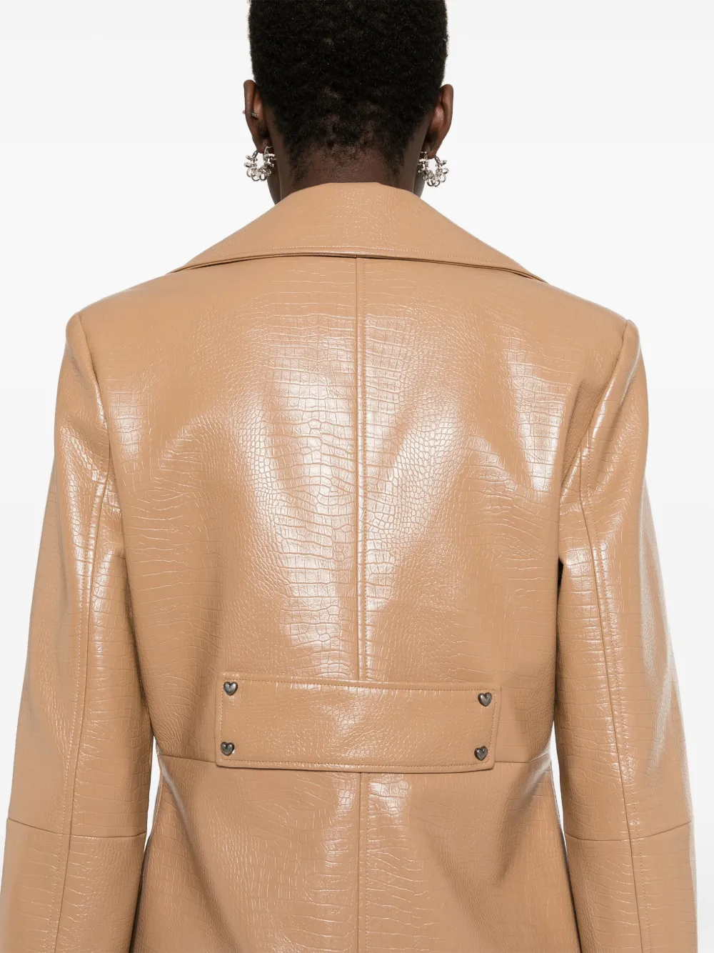 ROTATE BIRGER CHRISTENSEN CROC-EMBOSSED SINGLE-BREASTED BLAZER