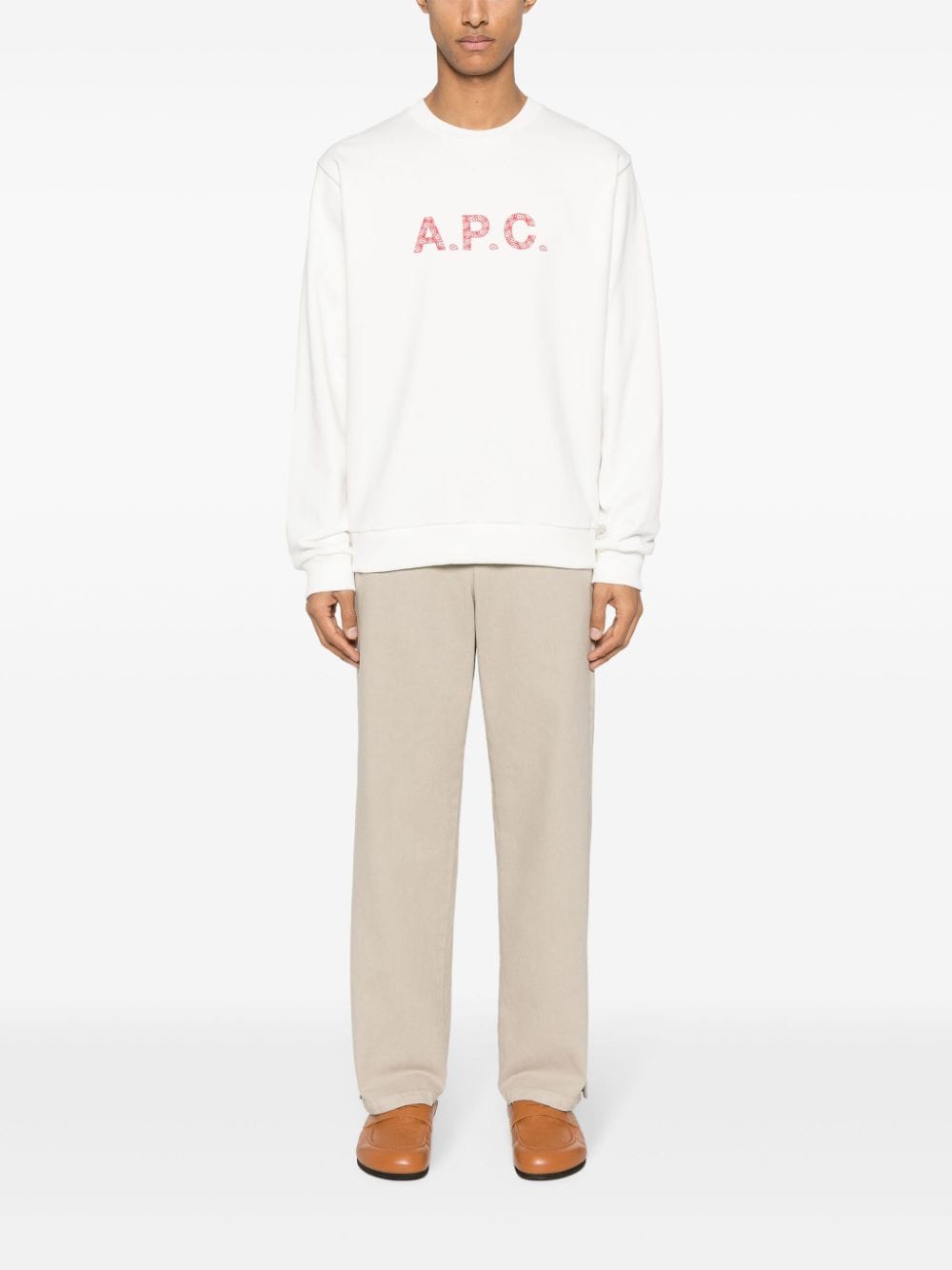 A.P.C. Sweater met logoprint - Wit
