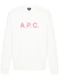 A.P.C. logo-print cotton sweatshirt - White