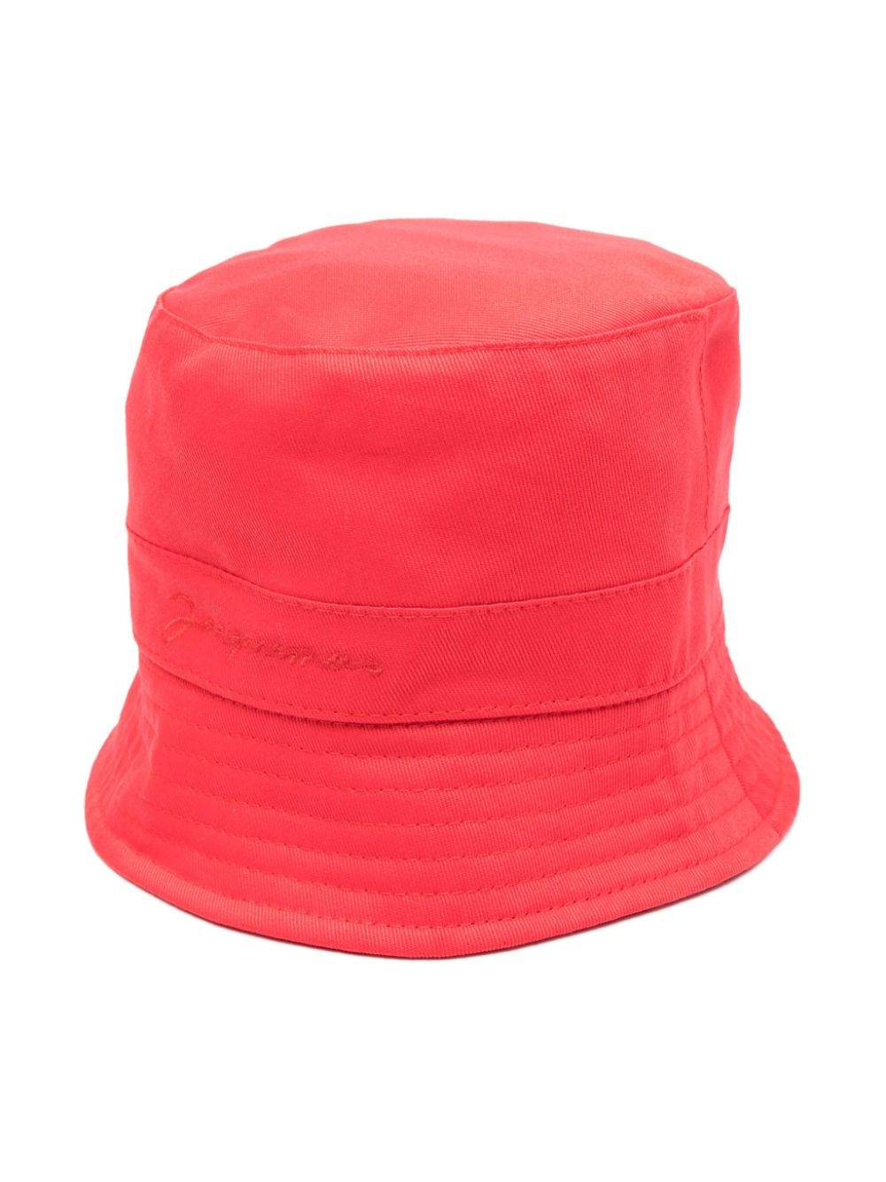 Jacquemus L'enfant Kids' Embroidered-logo Bucket Hat In Red