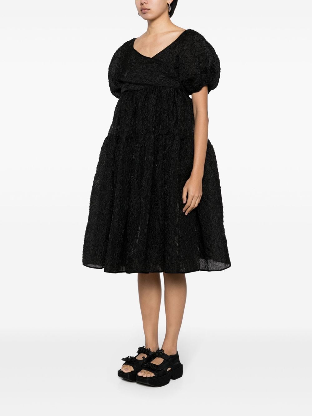 Shop Cecilie Bahnsen Ammi Flared Midi Dress In Black