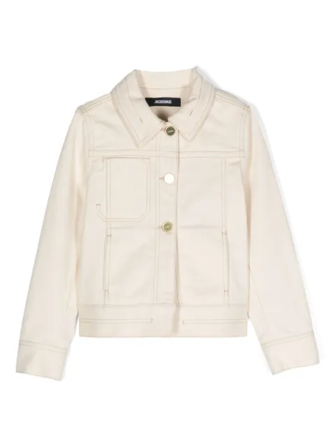 JACQUEMUS L'ENFANT Jaqueta jeans com patch de logo