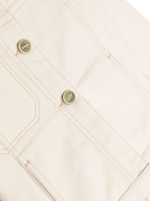 JACQUEMUS L'ENFANT logo-patch Denim Jacket | Neutrals | FARFETCH
