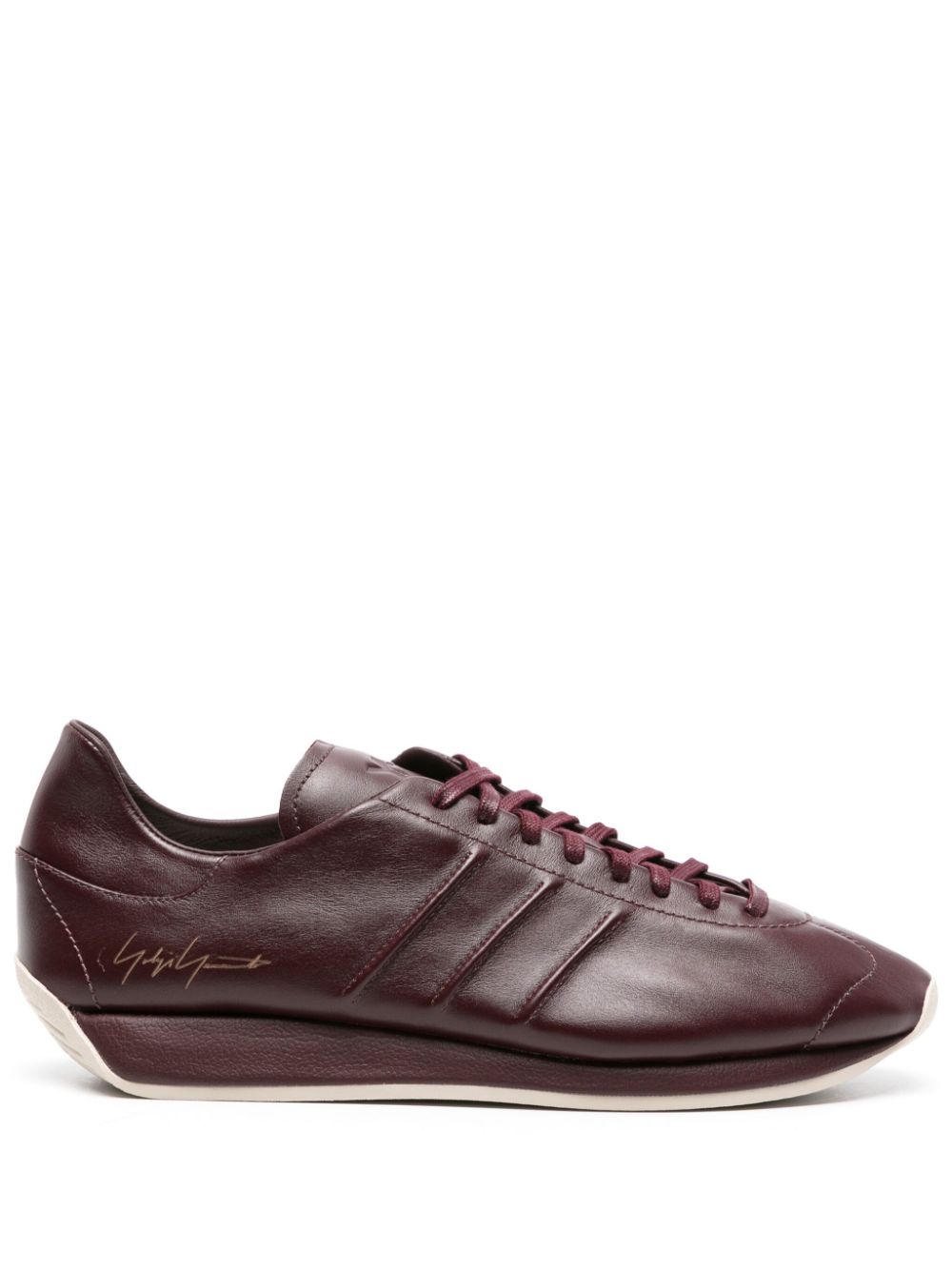 Shop Y-3 X Adidas Country Leather Sneakers In Red