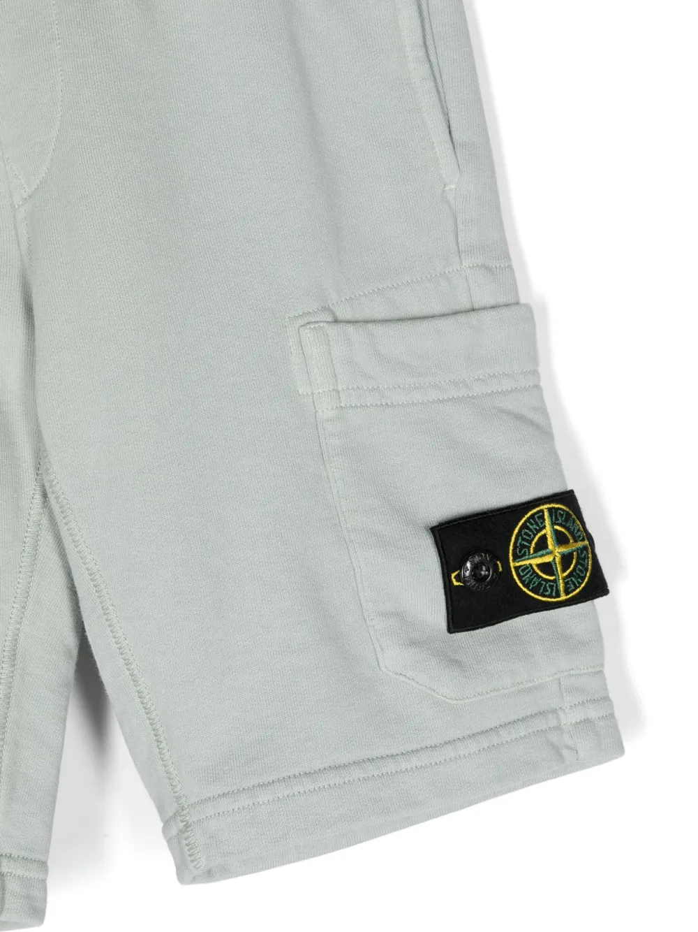 Shop Stone Island Junior Compass-badge Cotton Cargo Trousers In Grey