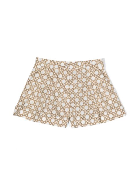 Mi Mi Sol geometric-print cotton shorts