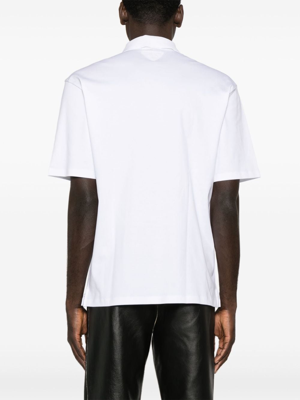 Pre-owned Prada Short-sleeve Cotton Polo Shirt In White