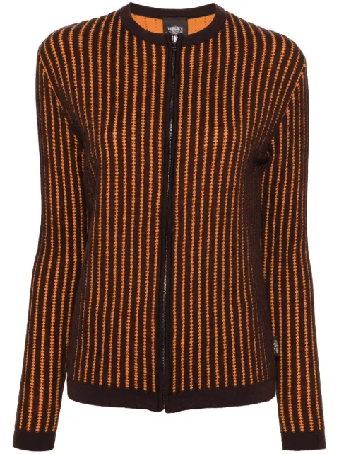 Versace Pre-Owned 2000s embroidered zip-up cardigan