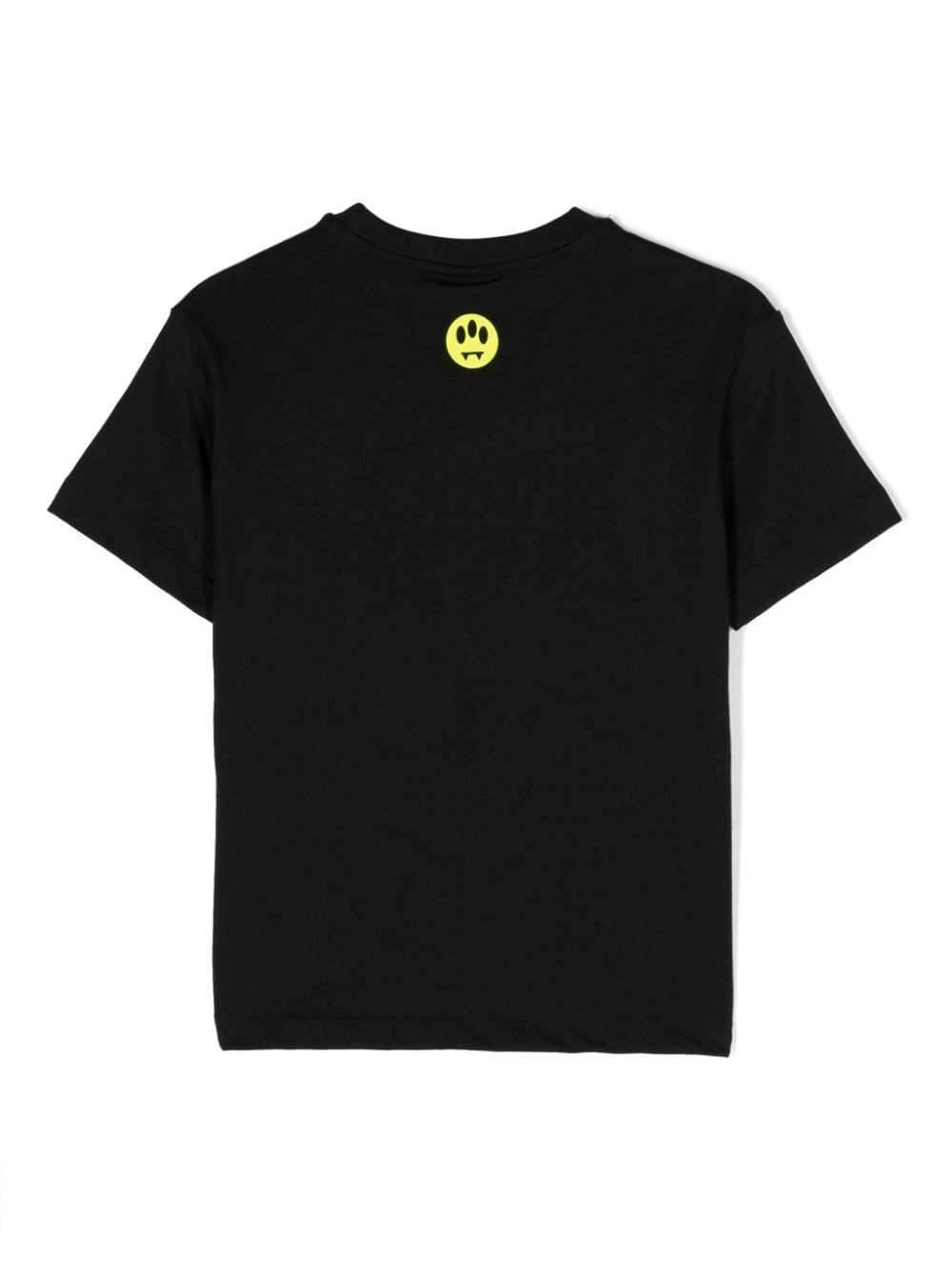 Shop Barrow Logo-flocked Cotton T-shirt In Black
