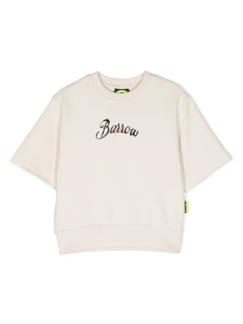 Barrow kids logo-print paint-splatter T-shirt