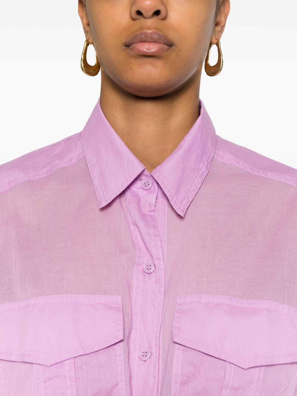 Shop Marant Etoile Asymmetric-hem Shirt In Purple