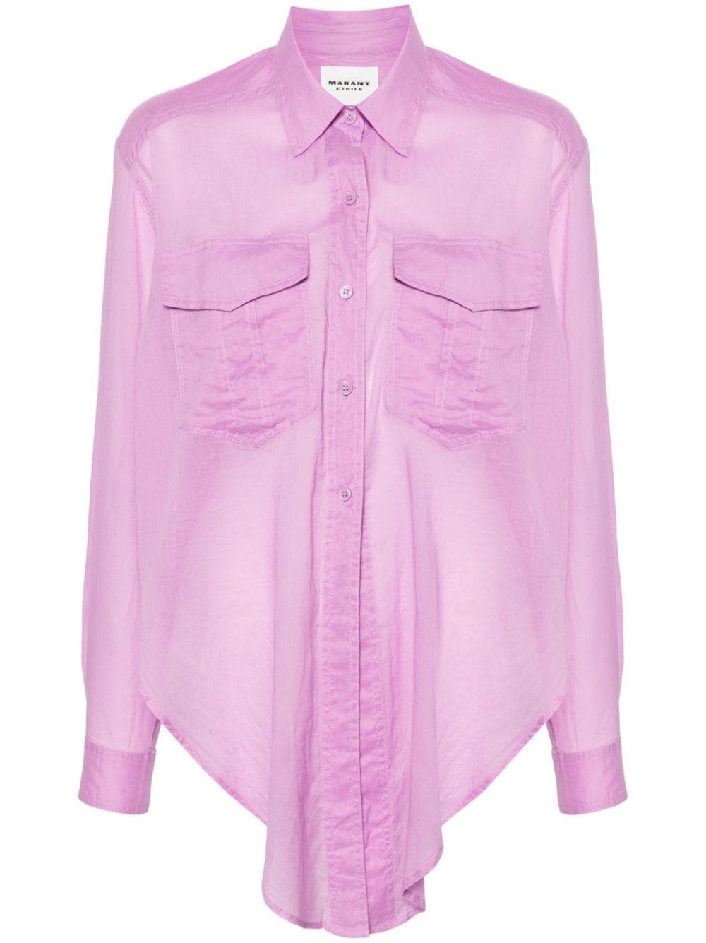 Marant Etoile Asymmetric-hem Shirt In Purple