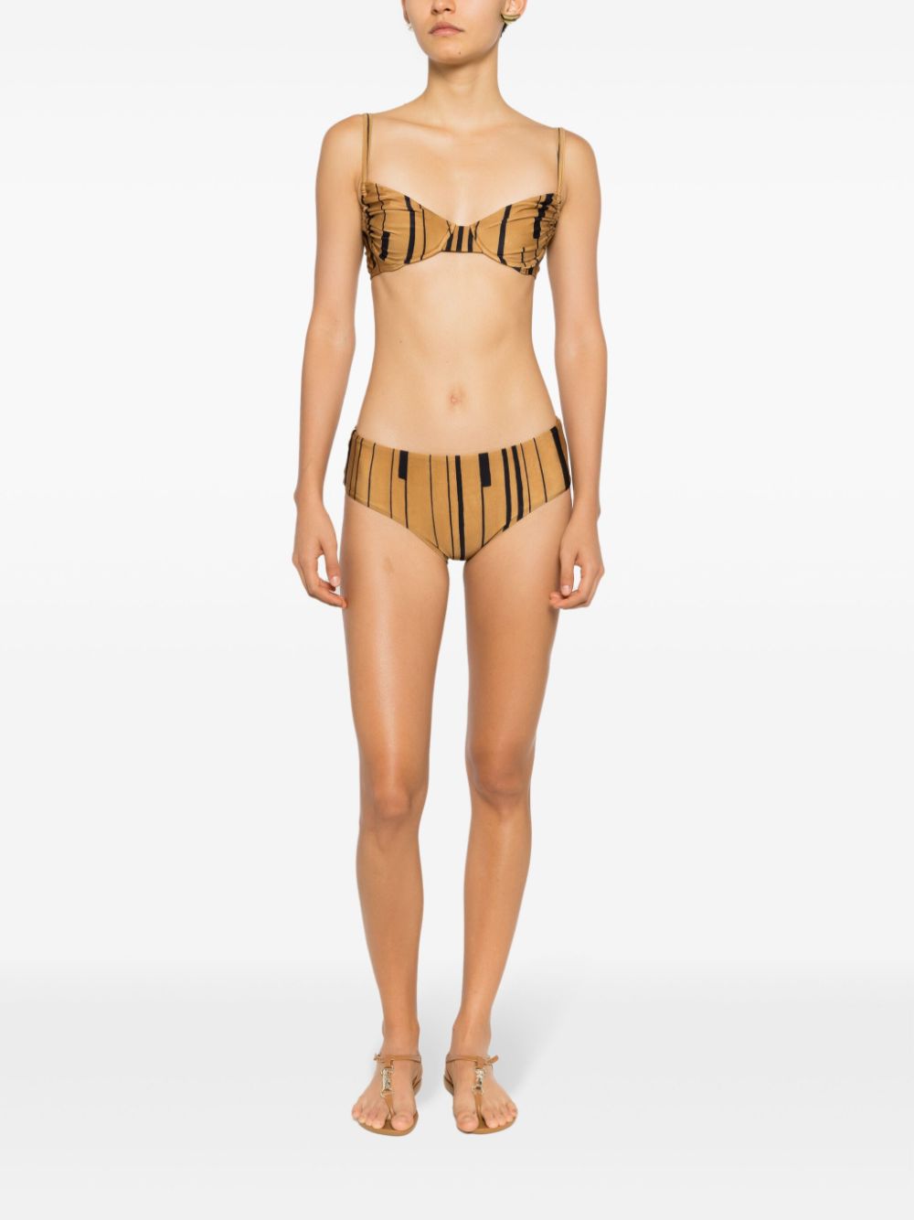 Lenny Niemeyer striped bikini top - Brown