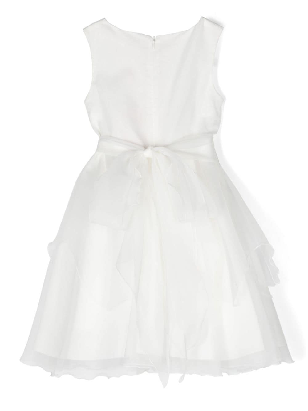 Shop Mimilù Floral-brooch Flared Dress In White