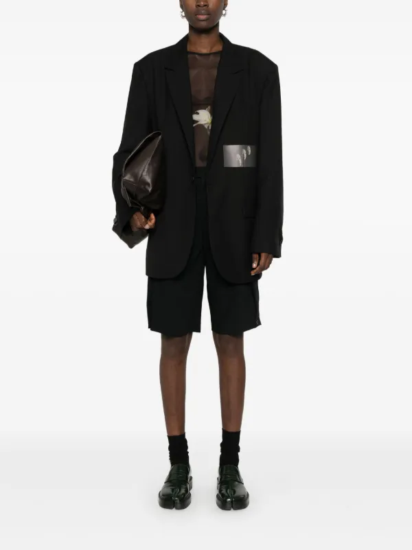 最先端 Yuiki FARFETCH | Black | Blazer graphic-print Shimoji ウェア