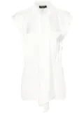 Fabiana Filippi tied-neck panelled blouse - White