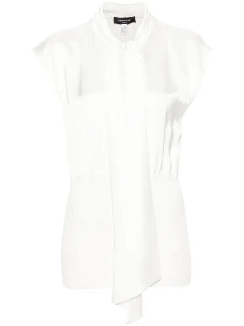 Fabiana Filippi tied-neck panelled blouse