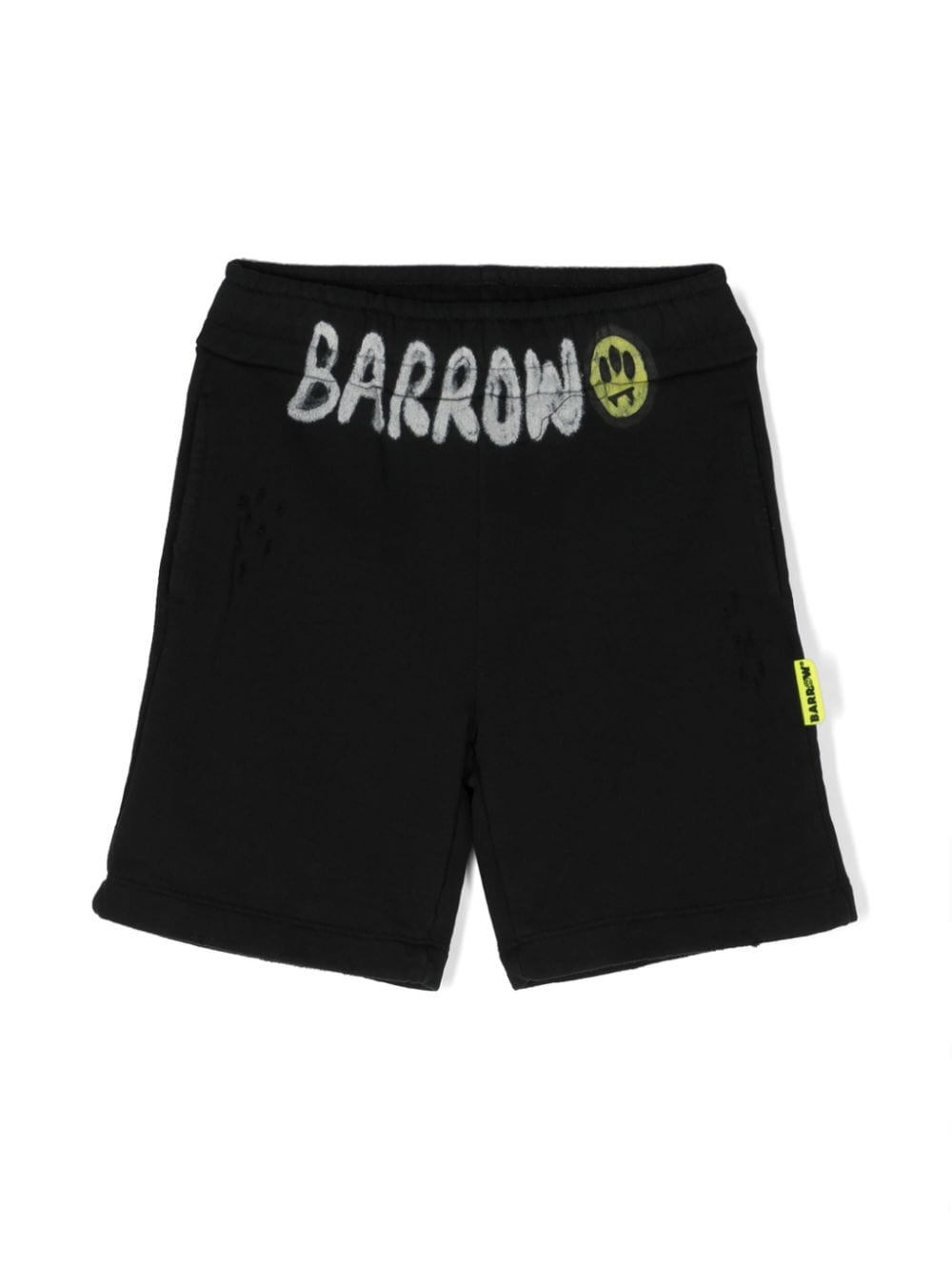 Barrow kids logo-print cotton shorts - Black