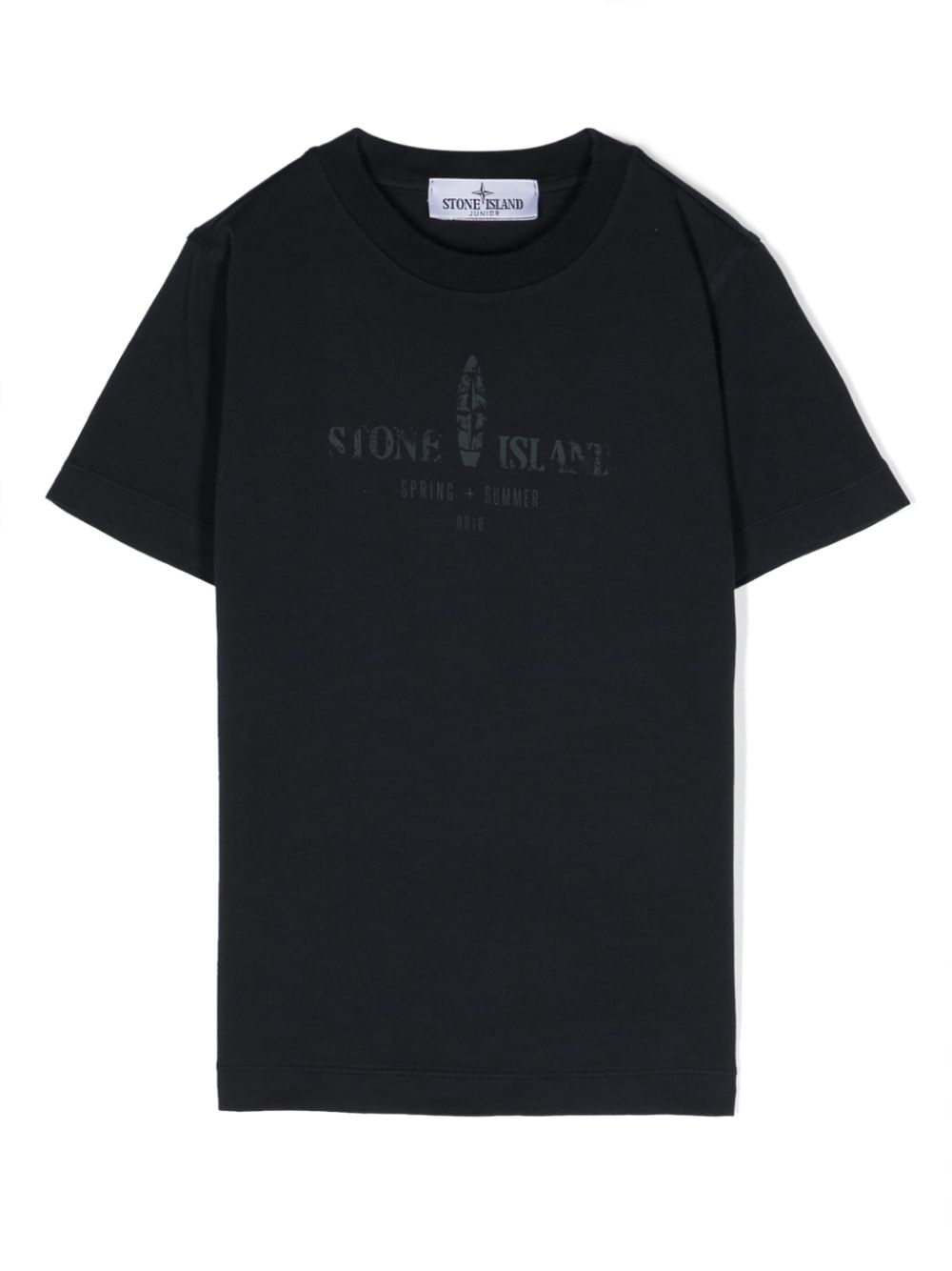 Stone Island Junior T-shirt Mit Logo-print In Blau