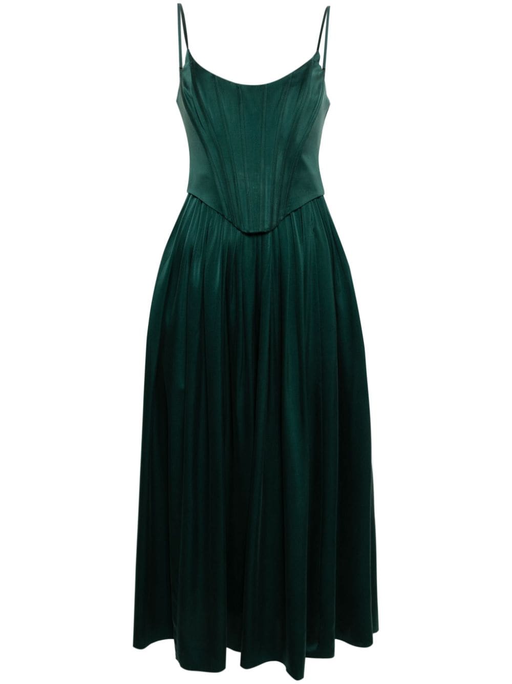 zimmermann robe-corset à coupe mi-longue - vert