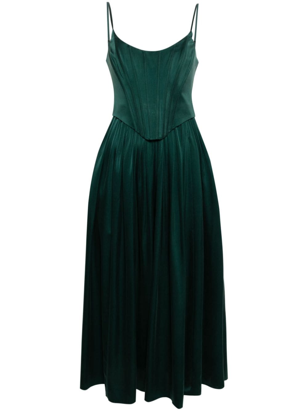 Zimmermann Corset Silk Midi Dress In Green