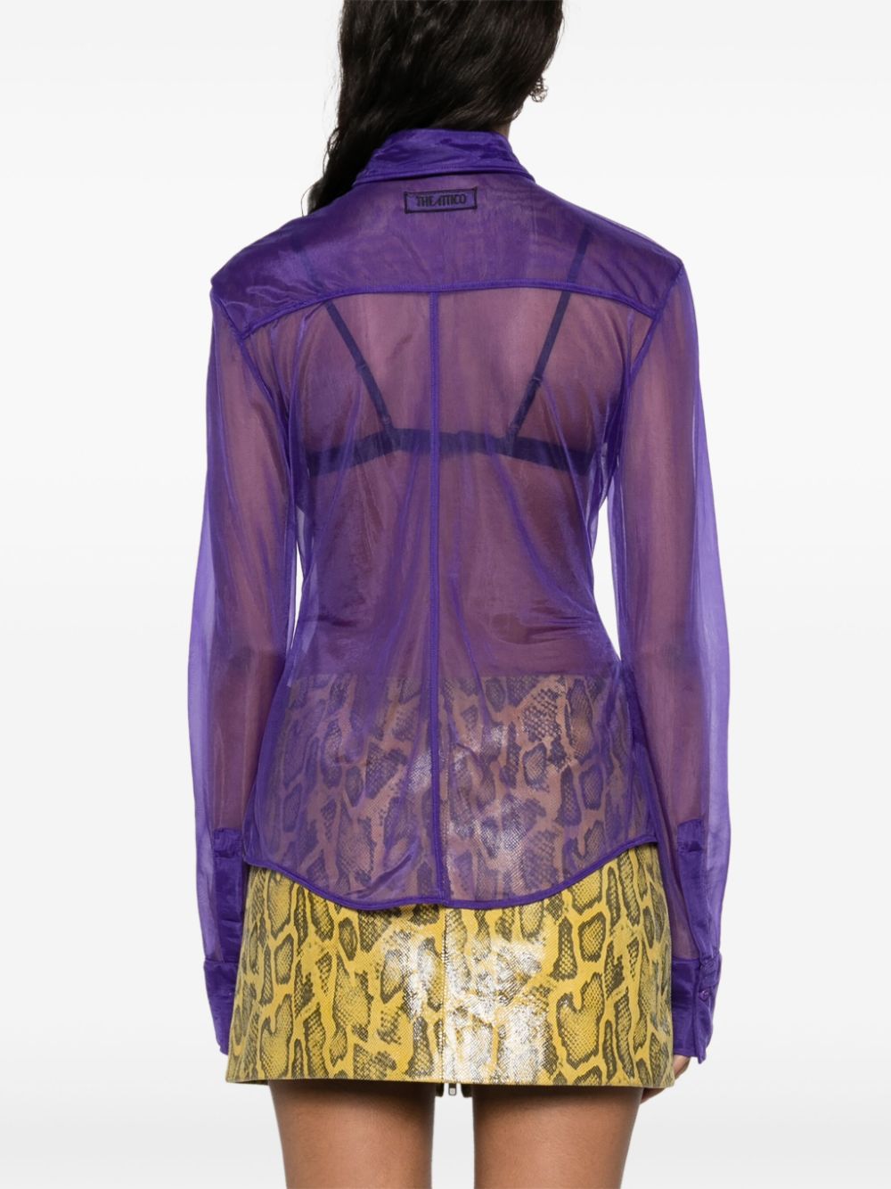 Best deals on authentic The Attico Elton semi-sheer shirt Women