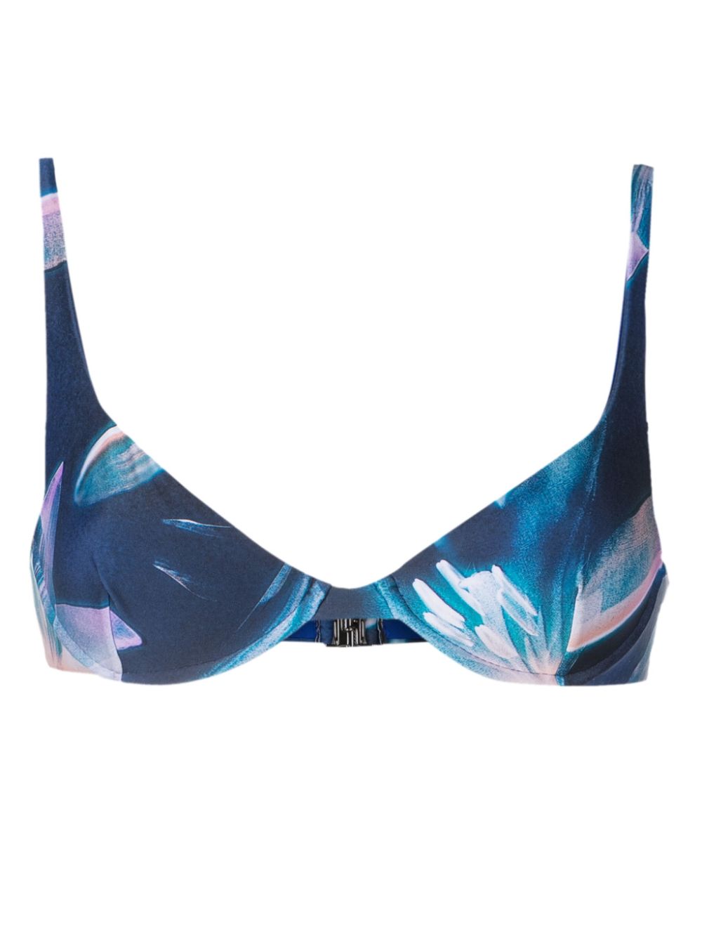 Lenny Niemeyer sweetheart-neck patterned bikini top - Blue