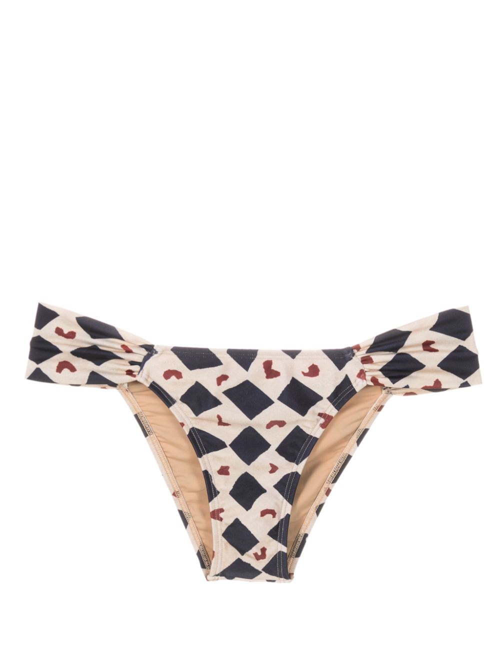 Lenny Niemeyer Marrocos bikinislip met geometrische print Beige