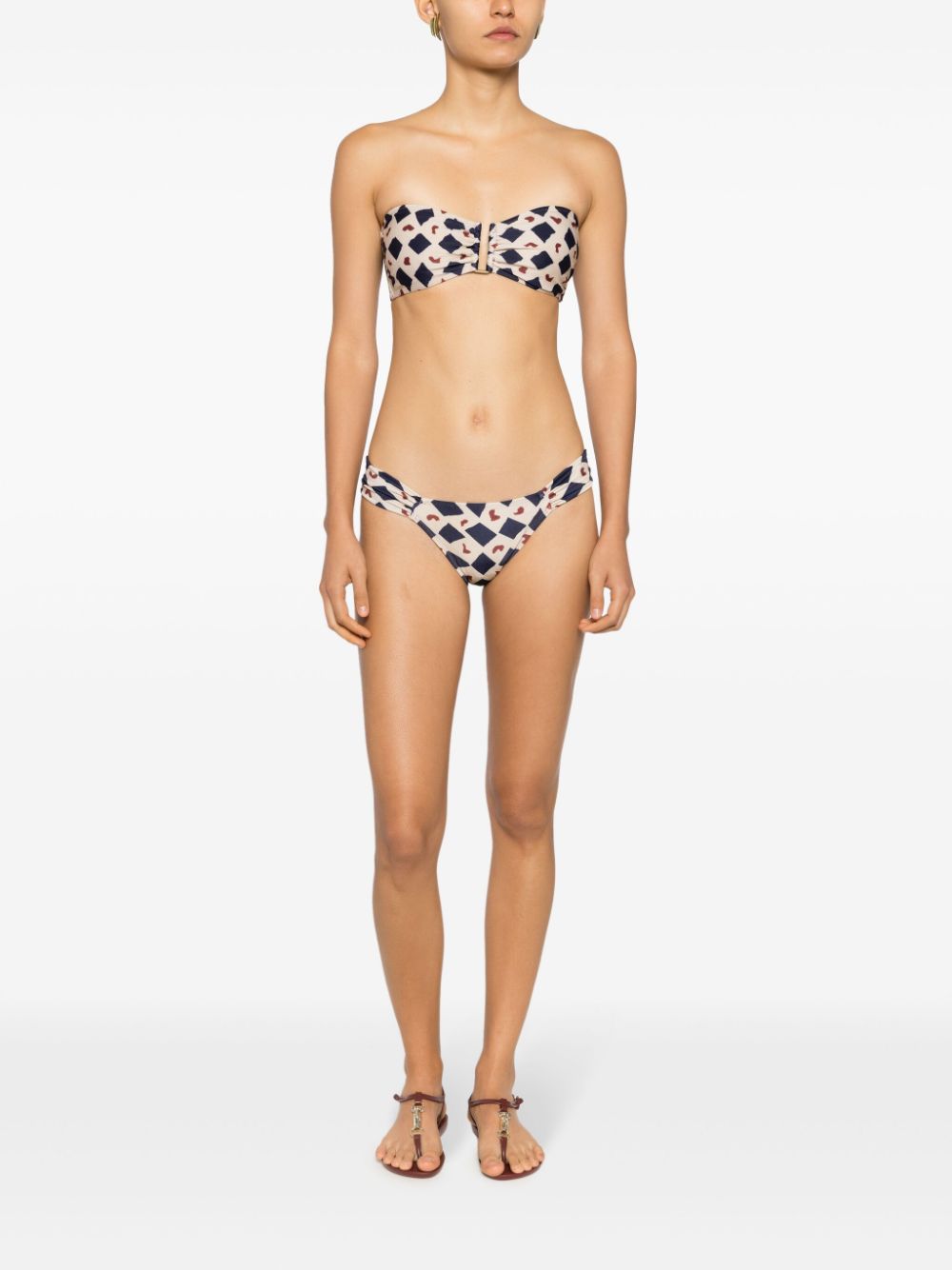 Lenny Niemeyer Marrocos bikinislip met geometrische print - Beige